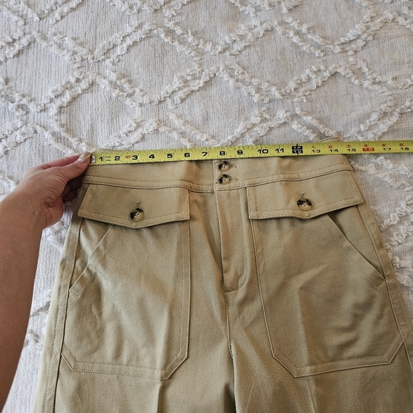 J.CREW Officer Patch-Pocket Wide-Leg Pant Stretch Twill in KHAKI size 6 NWT - Picture 7 of 13